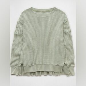 AE Big Hug Waffle Crew Neck Sweatshirt